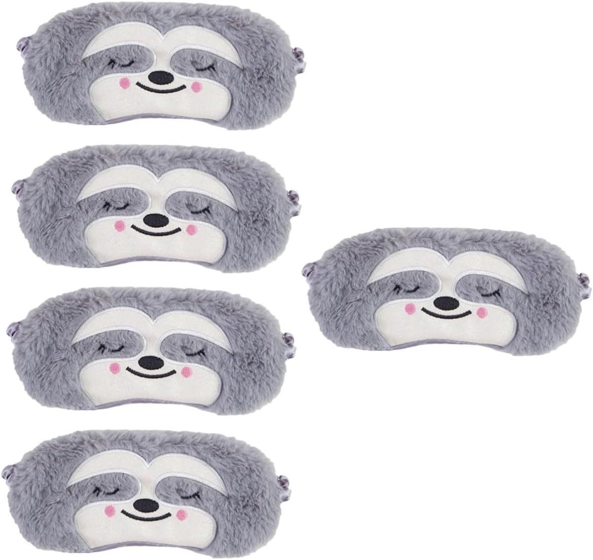 Slaapmasker Oogmasker - Blinddoek voor slapen - Licht blokkeren - Zacht ademend materiaal - 5 stuks - Grijs