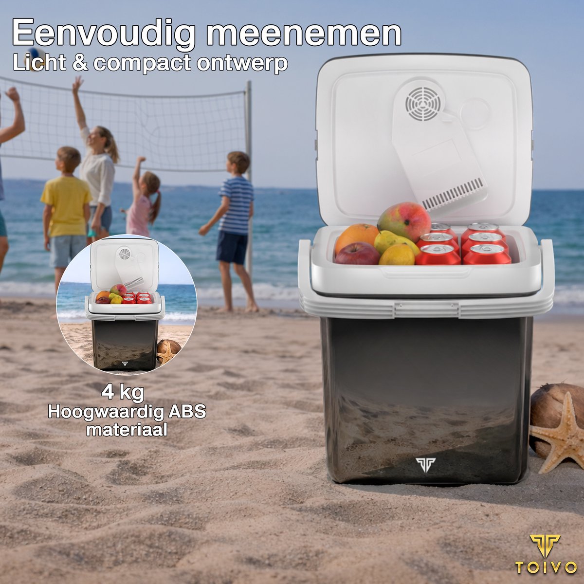 Toivo Elektrische Koelbox - 26 Liter - 12V en 230 volt - Auto - Camping Koelkast - Koelen en Verwarmen - Frigobox - Zwart – foto 3
