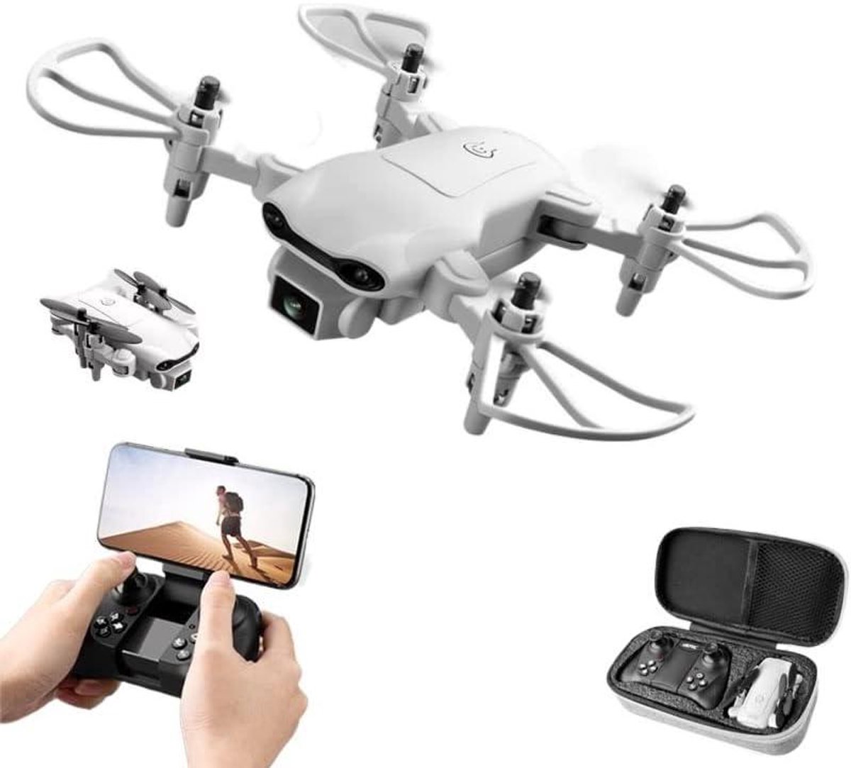 Opvouwbare Drone - RC Vliegtuig - Luchtfotografie Maken - 4K HD Camera - 15 Min Vliegtijd - Zwart
