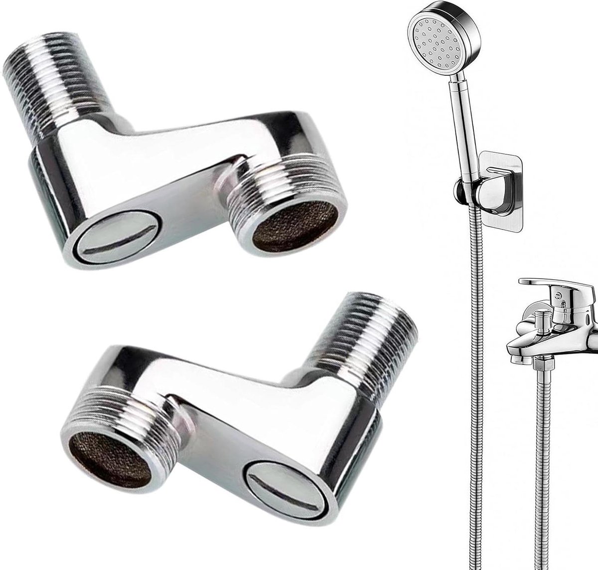 Douchekraan Adapter - Badkraan Connector - Badkamer Upgraden - Verstelbare Hoek - 6.2x5.5c