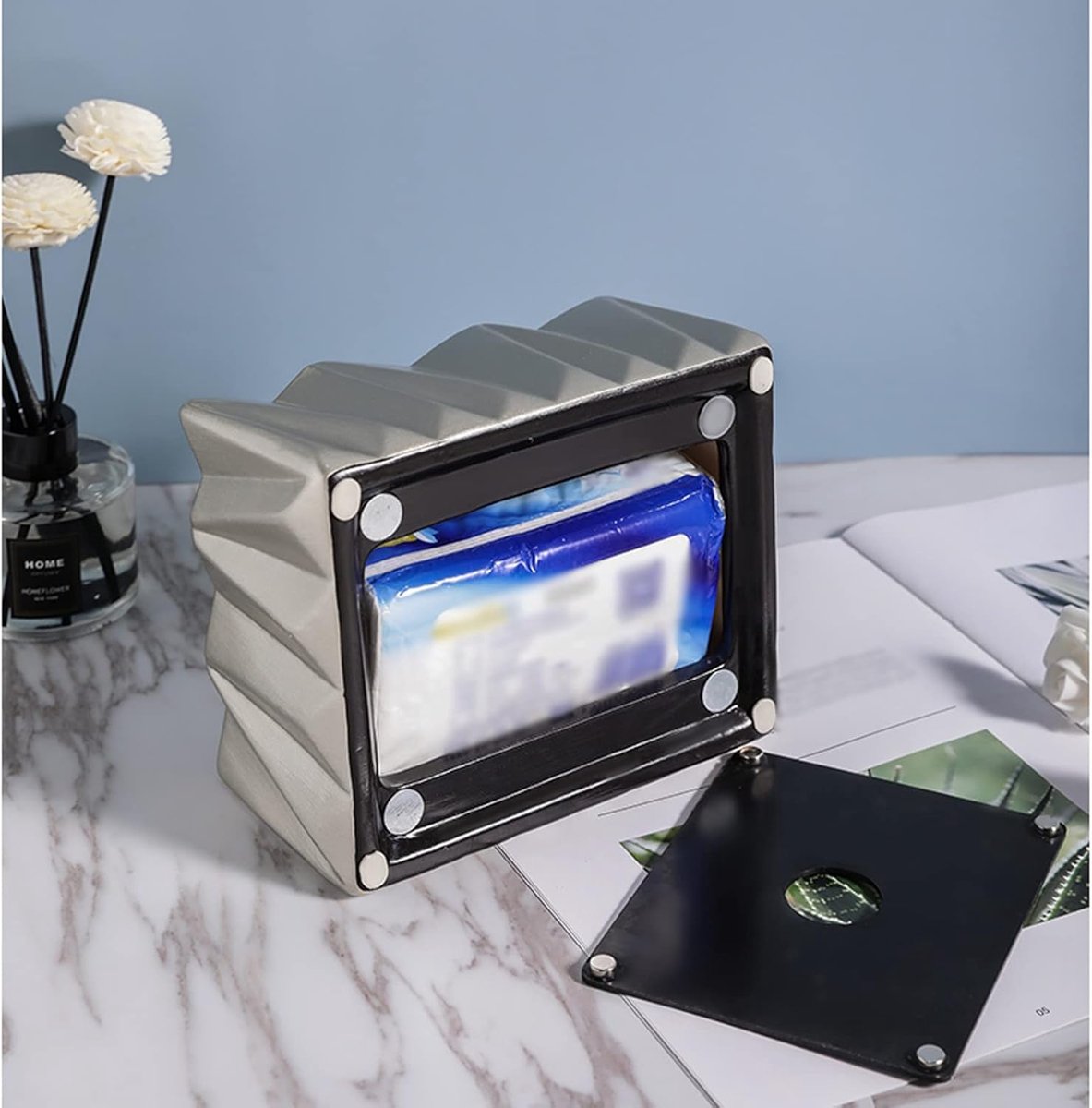 Tissue Box Cover Stijlvolle Keramiek Tissue Box Houder Vierkante Servet Houder Pompen Papier Case Dispenser Facial Tissue Holder Tissue Box Holder (Kleur: A) — cadeau in Wonen & Interieur - foto 5