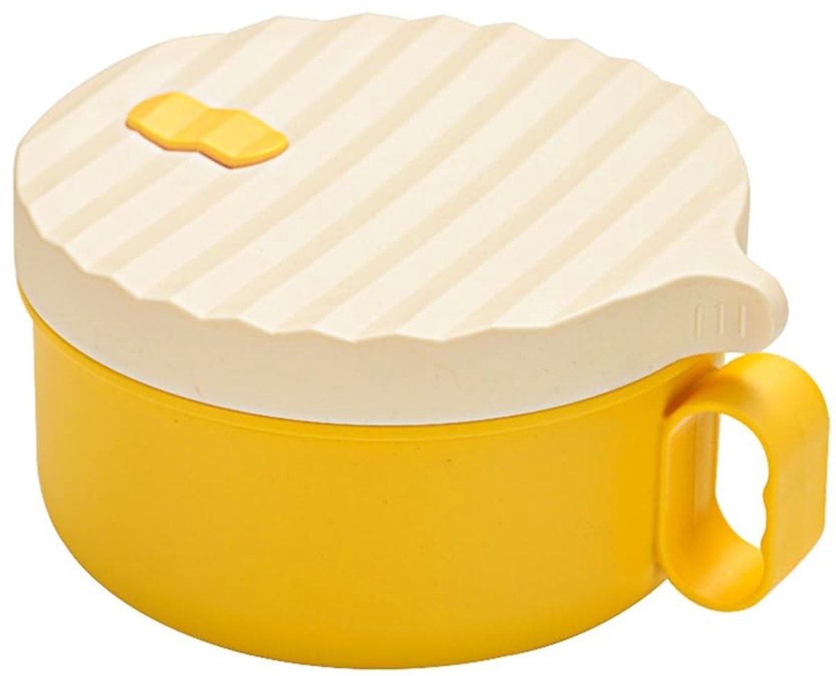 Dailygoods- Noedelkom 1200 ml - Roestvrij Staal/Siliconen - Magnetronbestendig - Handvat - Ronde Vorm - Ideaal voor Ramen/Snacks - Ramenkom