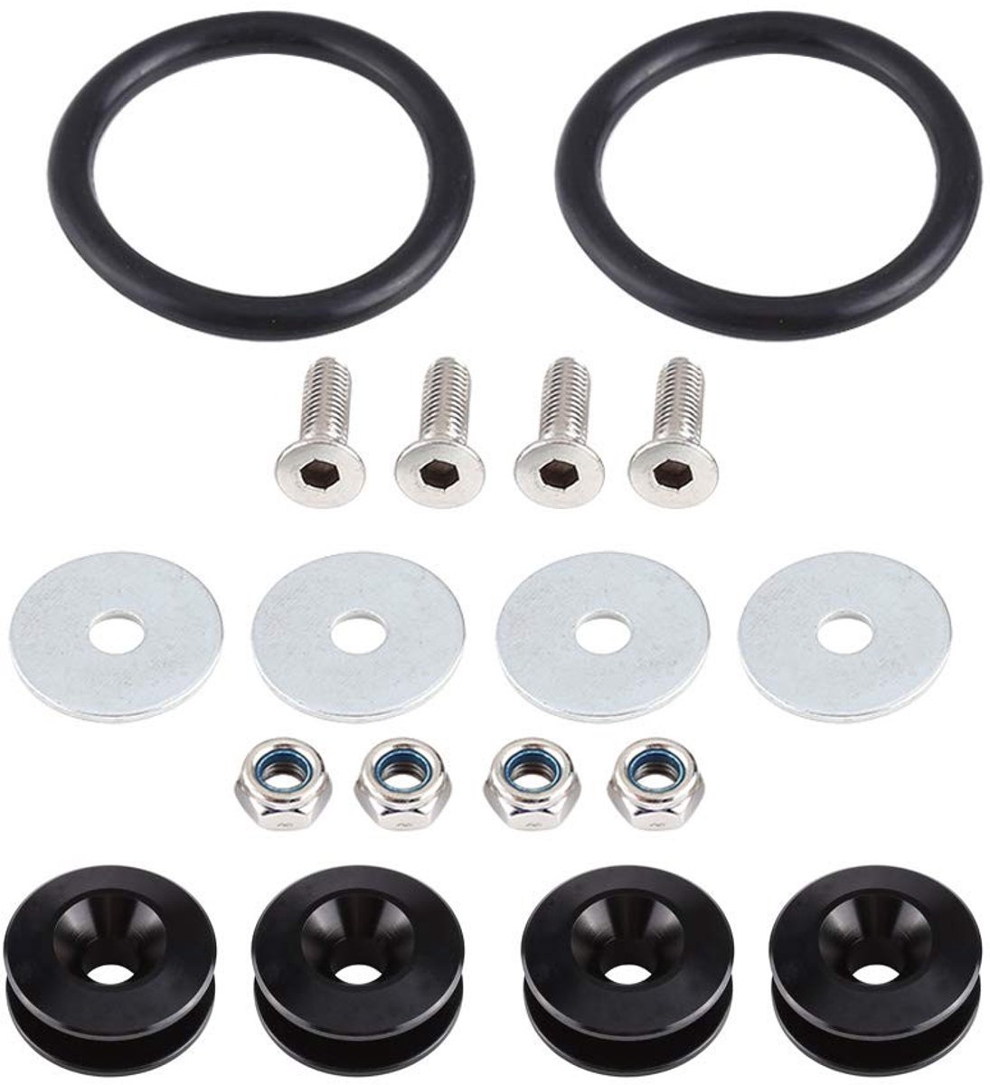 Dailygoods- Sluitring Aluminiumlegering - Bevestigingen - O-ringen - Schroeven - Moeren - Eenvoudige installatie - Set van 4 stuks - Bevestigingsring