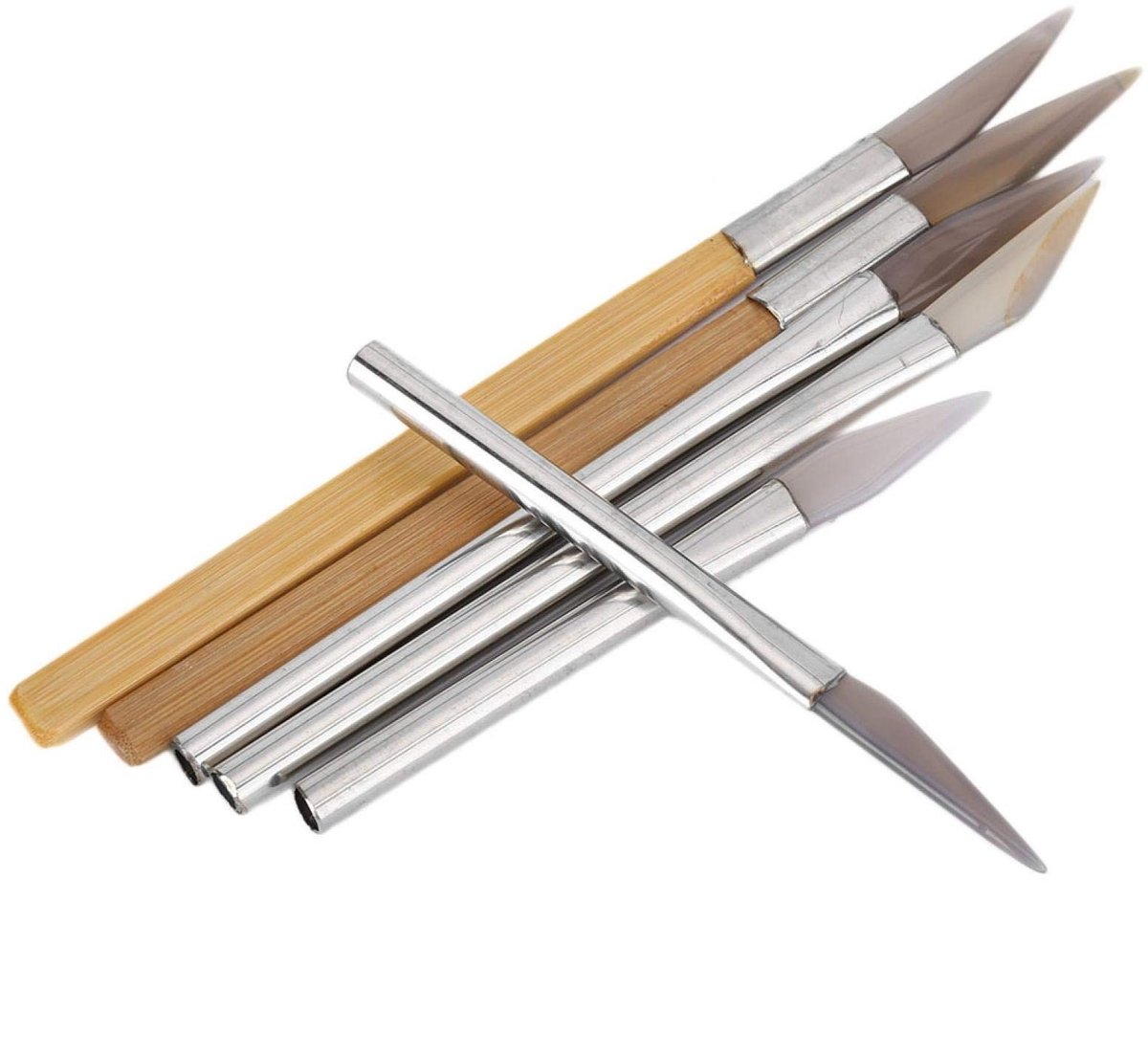 Dailygoods- Polijstgereedschap van Puur Agaat - Polijstmes - Geschikt voor Metaal - Voor Goud/Sterling Zilver/Platina - Verschillende Vormen en Maten - Veilig in Gebruik