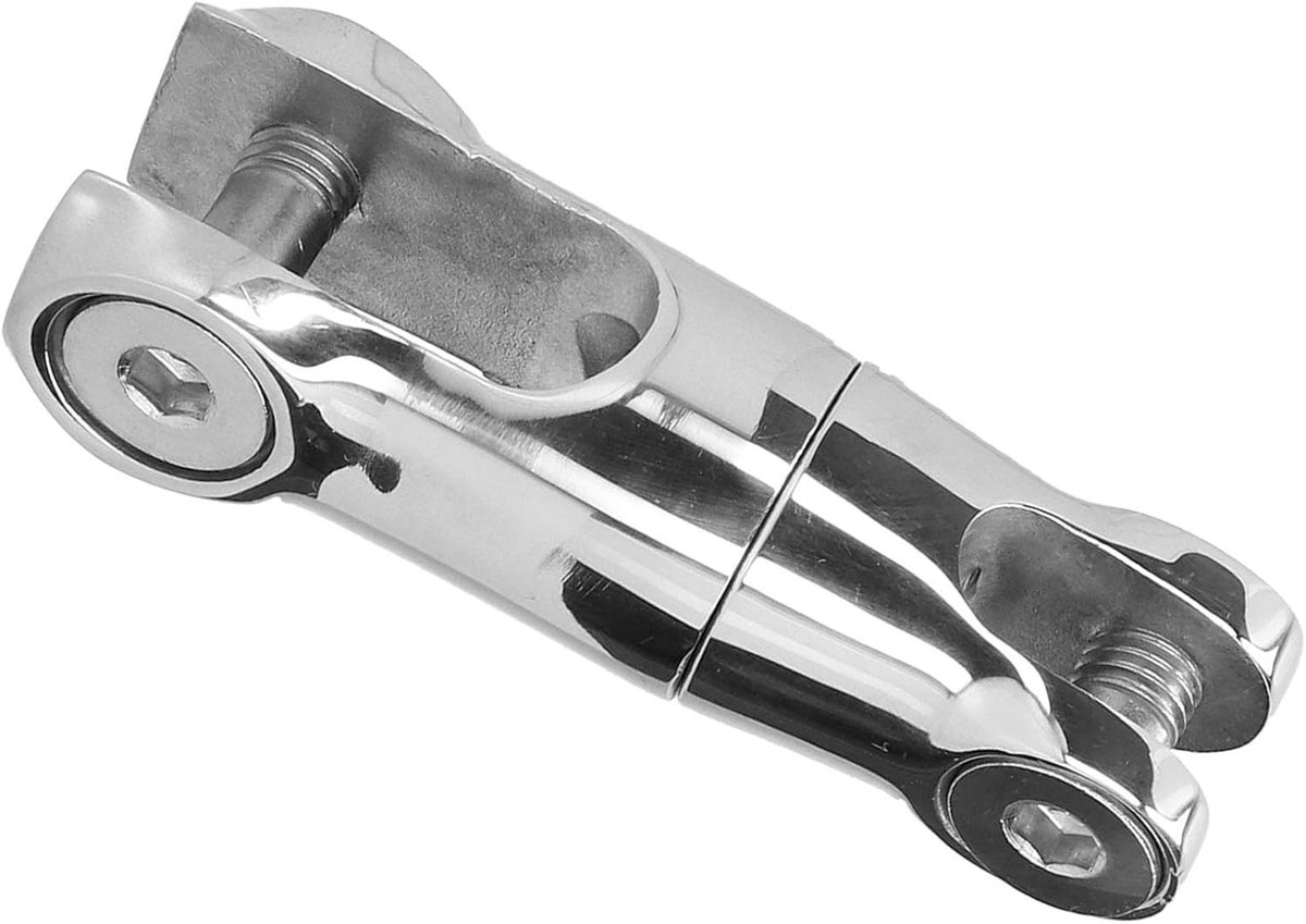 Dailygoods- Scheepsanker Stekker 316 Roestvrij Staal - Roterend Bootanker - Dubbele Afdichting - Geschikt voor 10-12 mm Ketting - Spiegelgepolijst - Afmetingen 119 x 37 mm - Ankerconnector