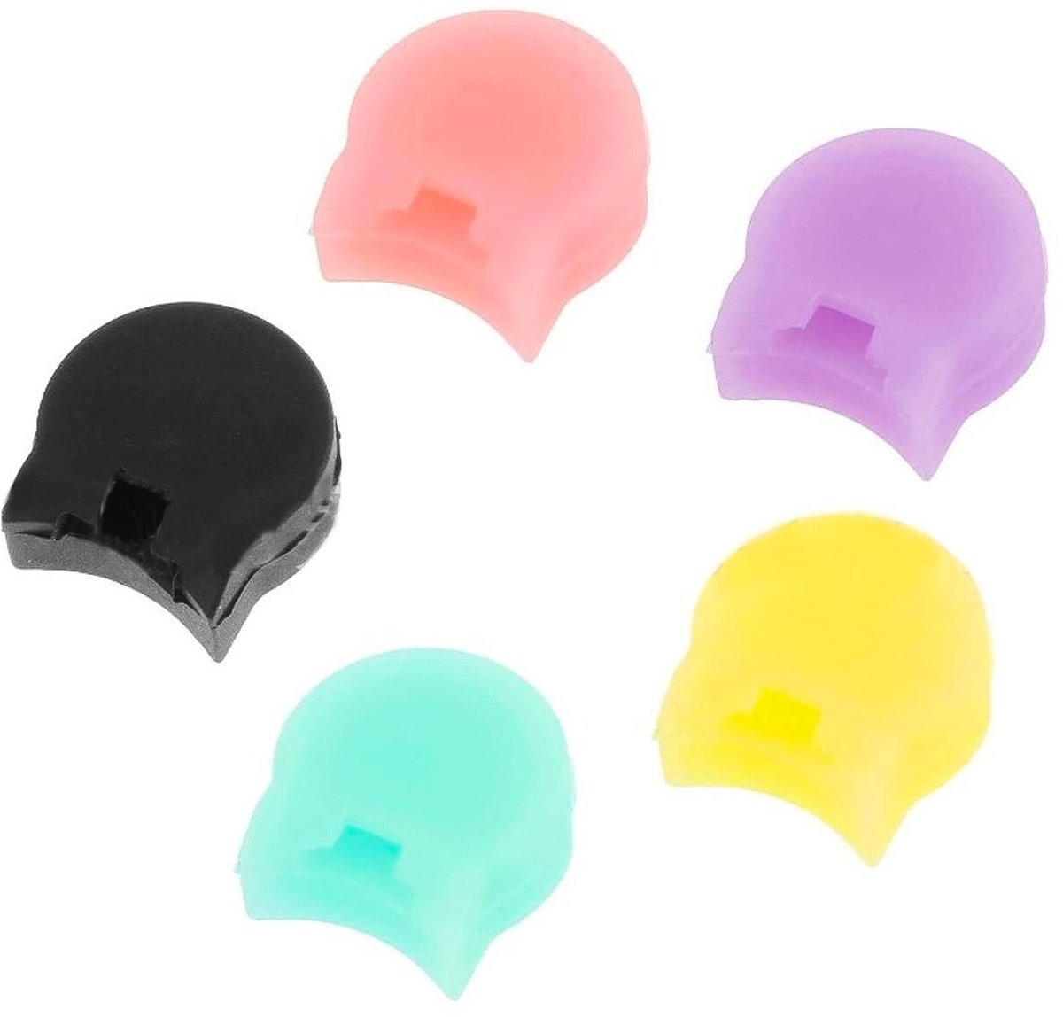 Dailygoods- Duimbeschermer Siliconen - 5 Stuks - Duimsteunkussen - Gekleurde Vingersteunen - Geschikt voor Klarinet/Hobo - Gebogen Ontwerp - Duimsteun
