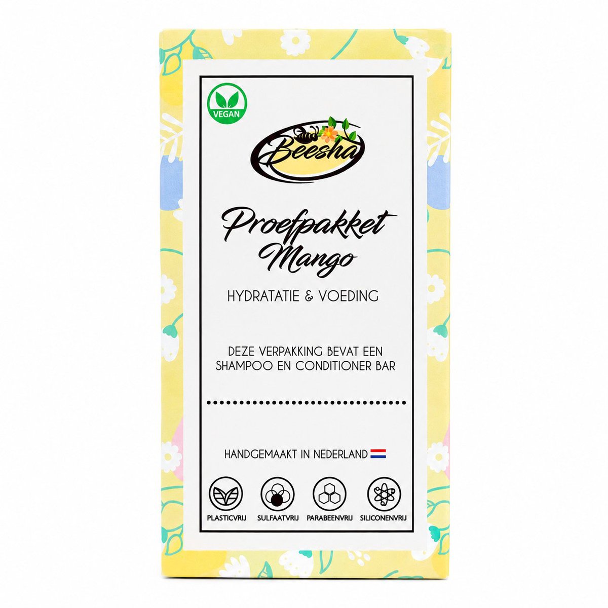 Beesha Proefpakket Mango Duo | Shampoo Bar & Conditioner Bar | 100% Vegan | CG Proof | Sulfaatvrij | Parabeenvrij | Silicoonvrij