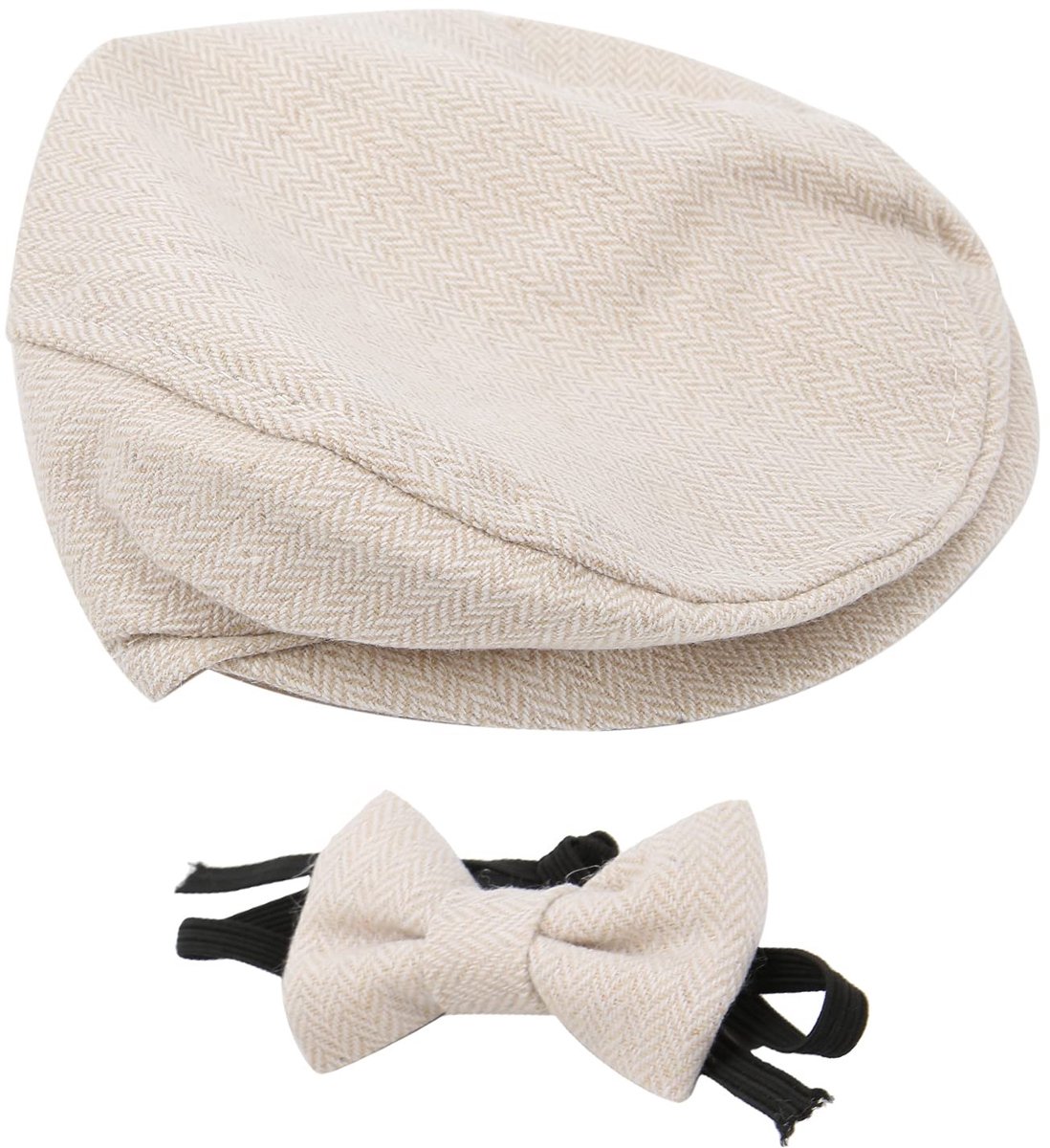 Dailygoods- Hoed Modieuze Herenhoed - Vlinderdas - Fotografie Prop - Pasgeboren Baby - Huidvriendelijk - Zacht en Ademend - Fotografie Rekwisiet