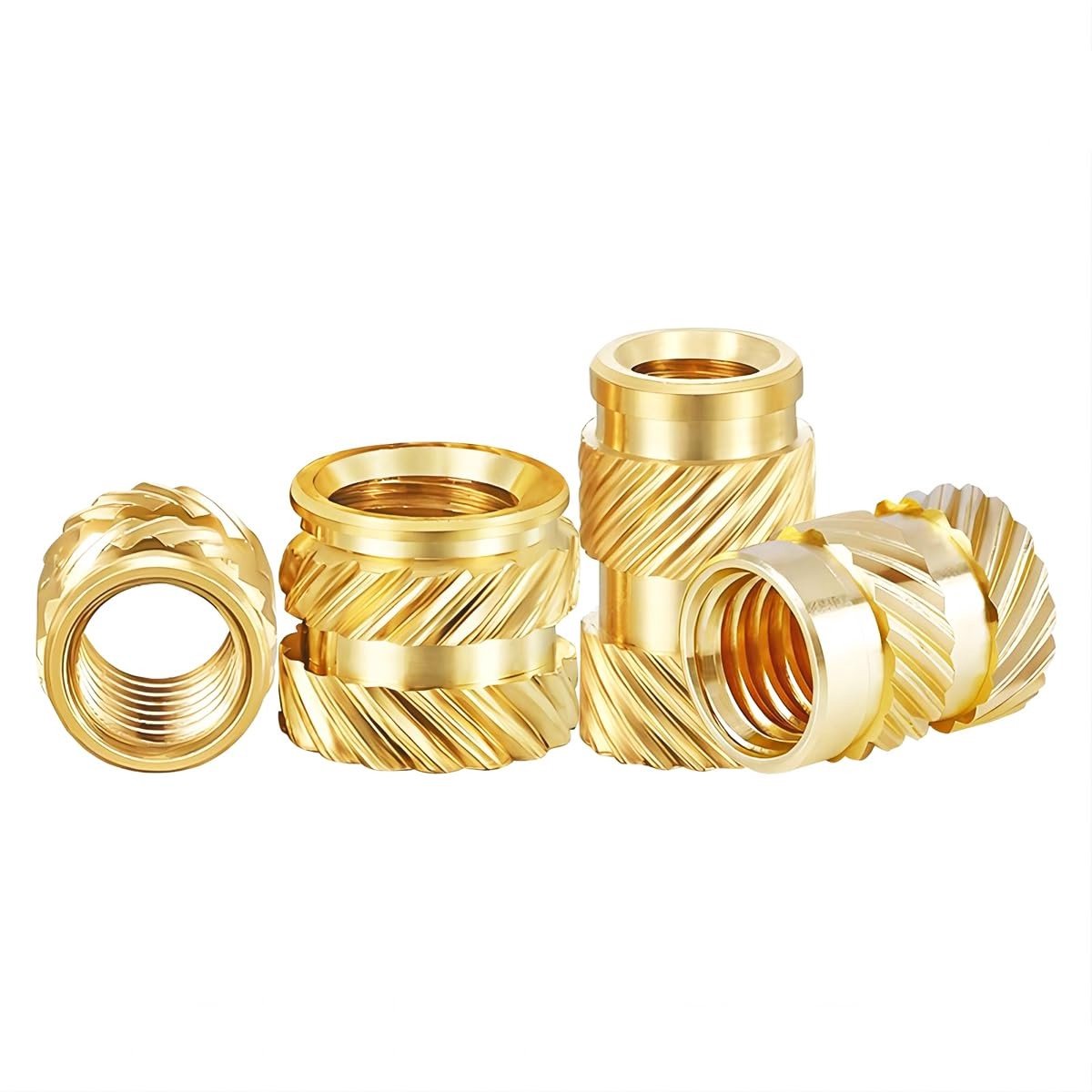 Dailygoods- Schroefdraadinzetstukken 100 Stuks - Messing Kartelmoeren - Roestbescherming - Hoge Hardheid - Voor 3D-Printeronderdelen - Binnendiameter 2 mm - Moeren