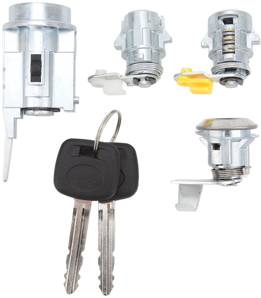 Dailygoods- Deurslot Cilinderset Ontsteking - Vervanging voor LN80/LN85 - ABS/Metaal - Inclusief 2 Sleutels - OE-nummer D2191608 - Geschikt voor modellen 1988-1997 - Slotset