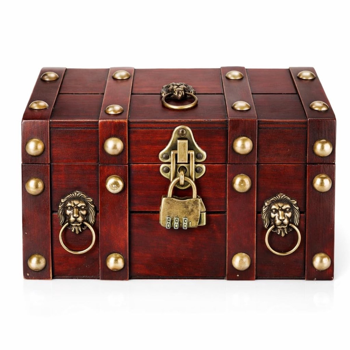Dailygoods- Sieradenbox met Combinatieslot - Houten Opbergdoos - Retro Stijl - Compact - Handgemaakt - Decoratief