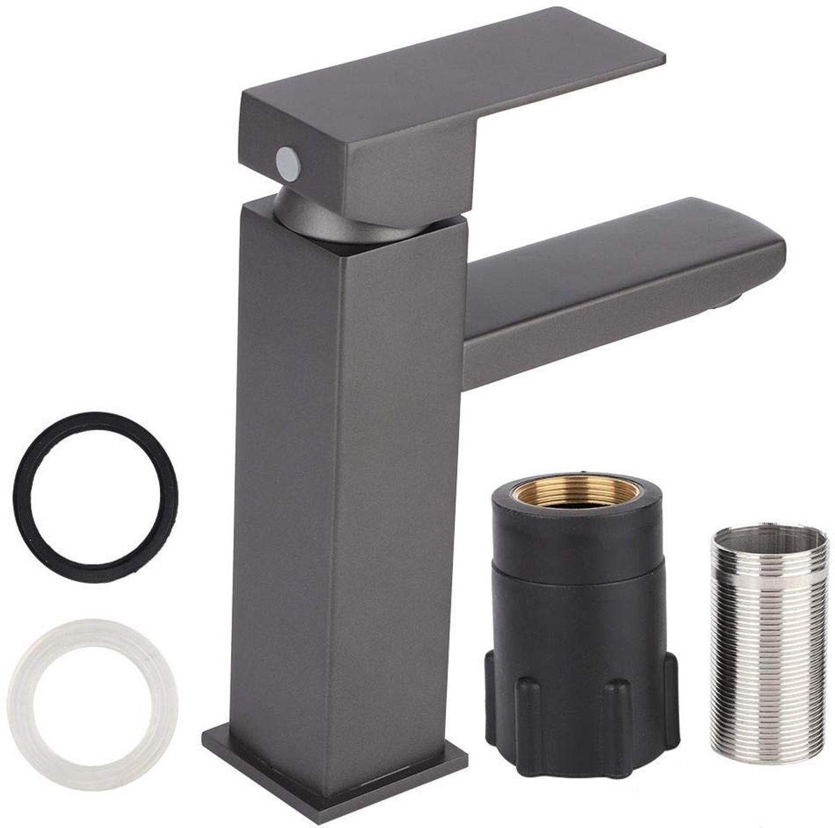 Dailygoods- Wastafelkraan RVS - Mengkraan - Badkamer - Enkelvoudige verbinding - G1/2 inch aansluiting - Ronde vorm 17 x 11 cm