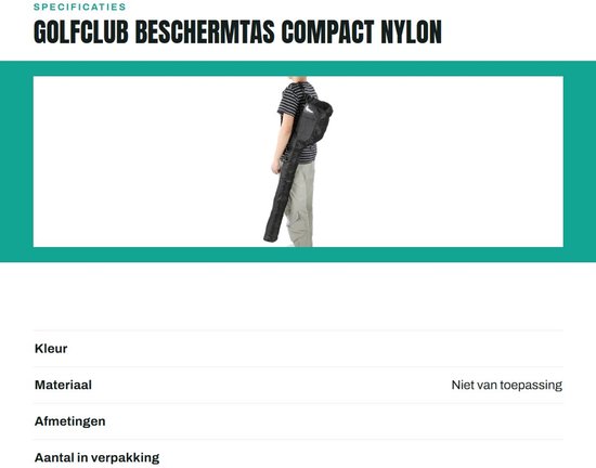Waterdichte Nylon Golftas Schoudertas voor Golftas Bescherming - 126x27x12cm van Merkloos — afbeelding 3