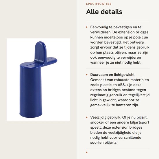 Dailygoods- Hoofdverlengbrug Set van 2 - Poolkeu Accessoires - Brugaccessoires - Kunststof/ABS - Eenvoudig te bevestigen - Verbeter uw poolspel - Biljartbrug van Dailygoods — afbeelding 2