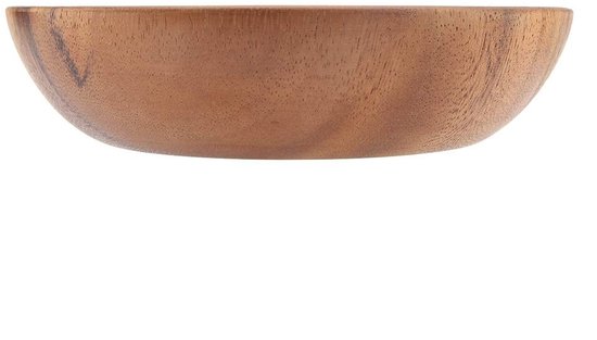 Effen houten kom, natuurlijke houtkleur met zichtbare houtnerf.