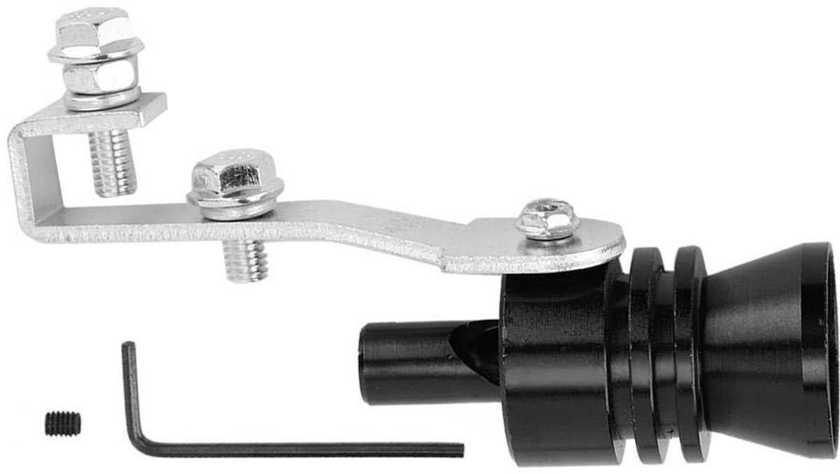 Dailygoods- Turbo Sound Whistle - Aluminiumlegering - Geluiddemper - Uitlaatklep Simulator - Geschikt voor Acc-ord - Zwart - Maat L - Uitlaatgeluid
