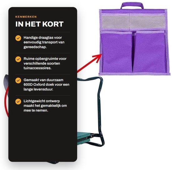 Dailygoods- Tuingereedschapstas Grote Capaciteit - Opbergtas voor Gereedschap - Draagbaar - Slijtvaste Stof - 600D Oxford - Meerdere Vakken van Dailygoods — afbeelding 3
