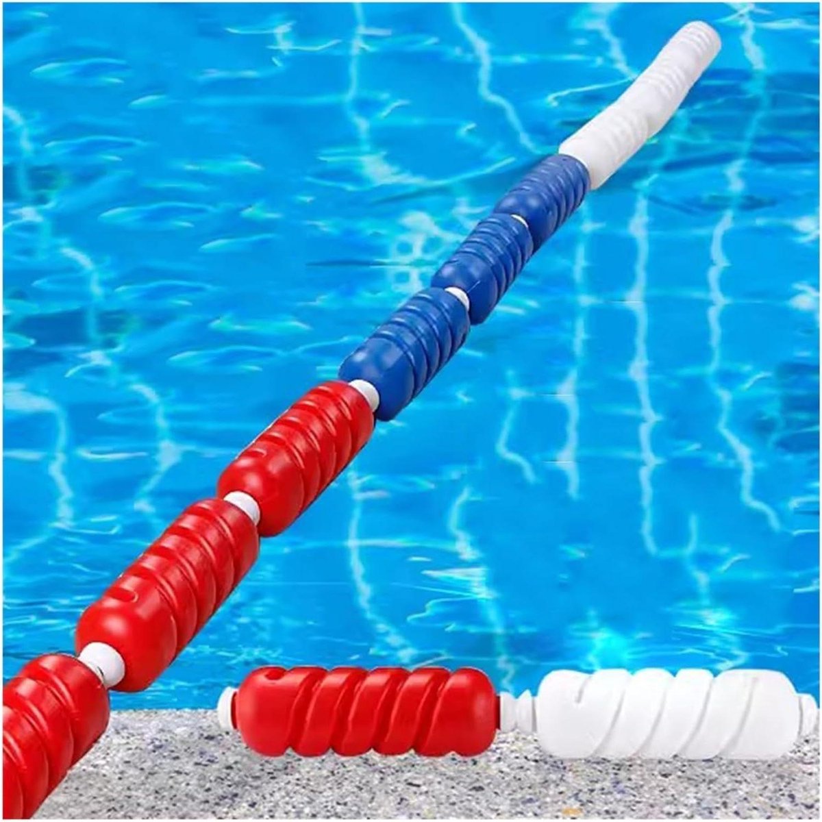 Veiligheidstouw Zwembad - Drijvend Scheidingskoord - Zwembad Banen Verdelen - Hoge Zichtbaarheid Vlotters - 25 Meter Lengte - Blauw