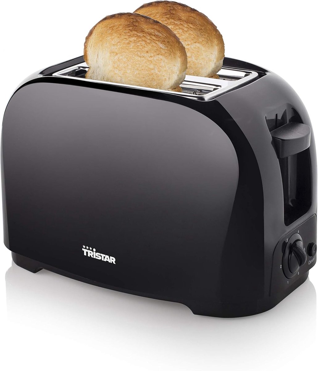 Broodrooster 2 Sneetjes - 6 Bruiningsstanden - Compact - Kruimellade - 800W