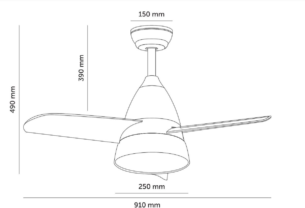 Fantiluxe - Holmstrom - Plafondventilator met verlichting - Zilver - Ø91cm - Afstandsbediening - Met lamp - Plafond ventilator - Slaapkamer thumbnail 5