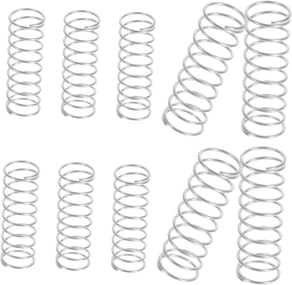 Drukveren Set - Metalen Veren - Apparaat Reparatie - Roestvrij Staal - 10 Stuks - Zilver