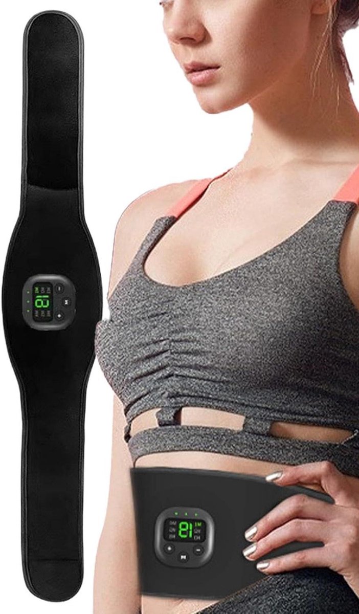 Spierband Lichaamsvormer - Buikstimulator Tailleband - Fitness Training - Verstelbaar Comfort - 109 cm - Zwart