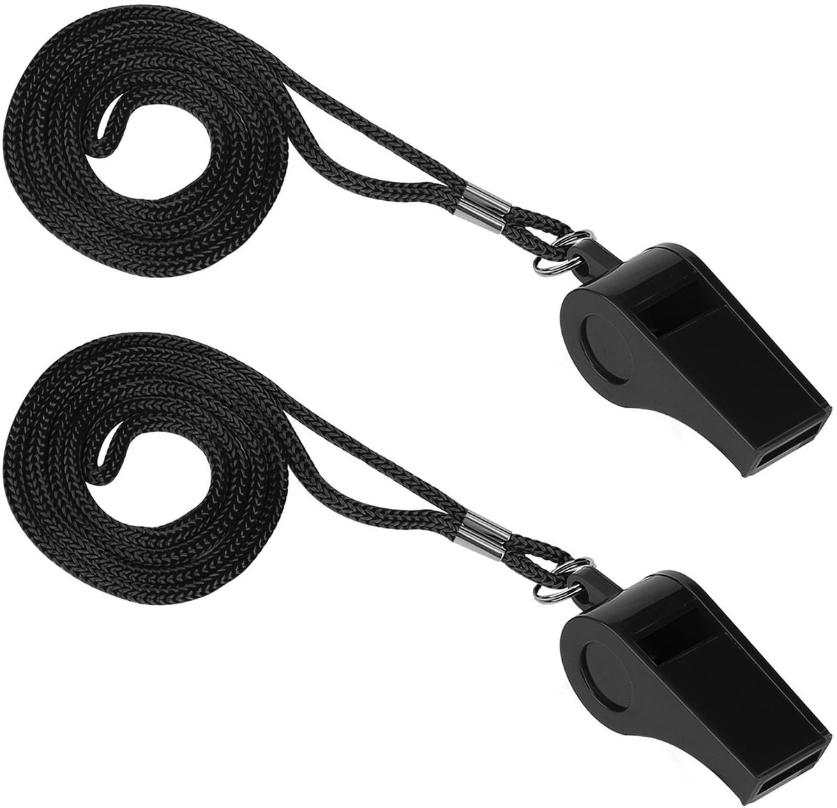 Dailygoods- Sportfluit 2 Stuks - Kunststof Fluit - Coachfluit met Draagkoord - Luid Scheidsrechtersfluit - Gymfluit voor Noodgevallen - Afmeting 51x21x17mm - Fluitje