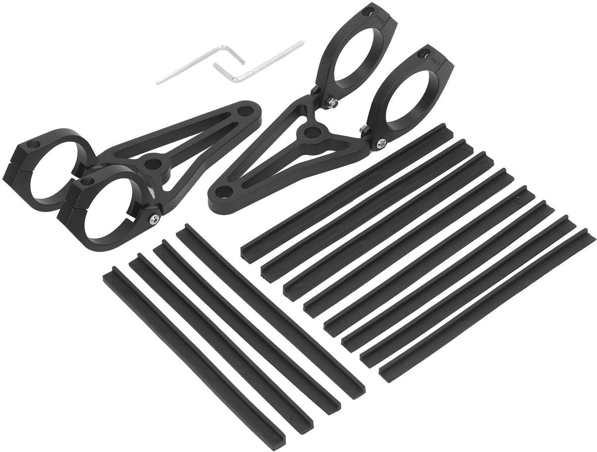 Dailygoods- Koplampbeugel Vervanging - Aluminium/Rubber - 2 Stuks - Vorkbuizen - Voor Motorfietsen - Eenvoudige Installatie - Lampbeugel