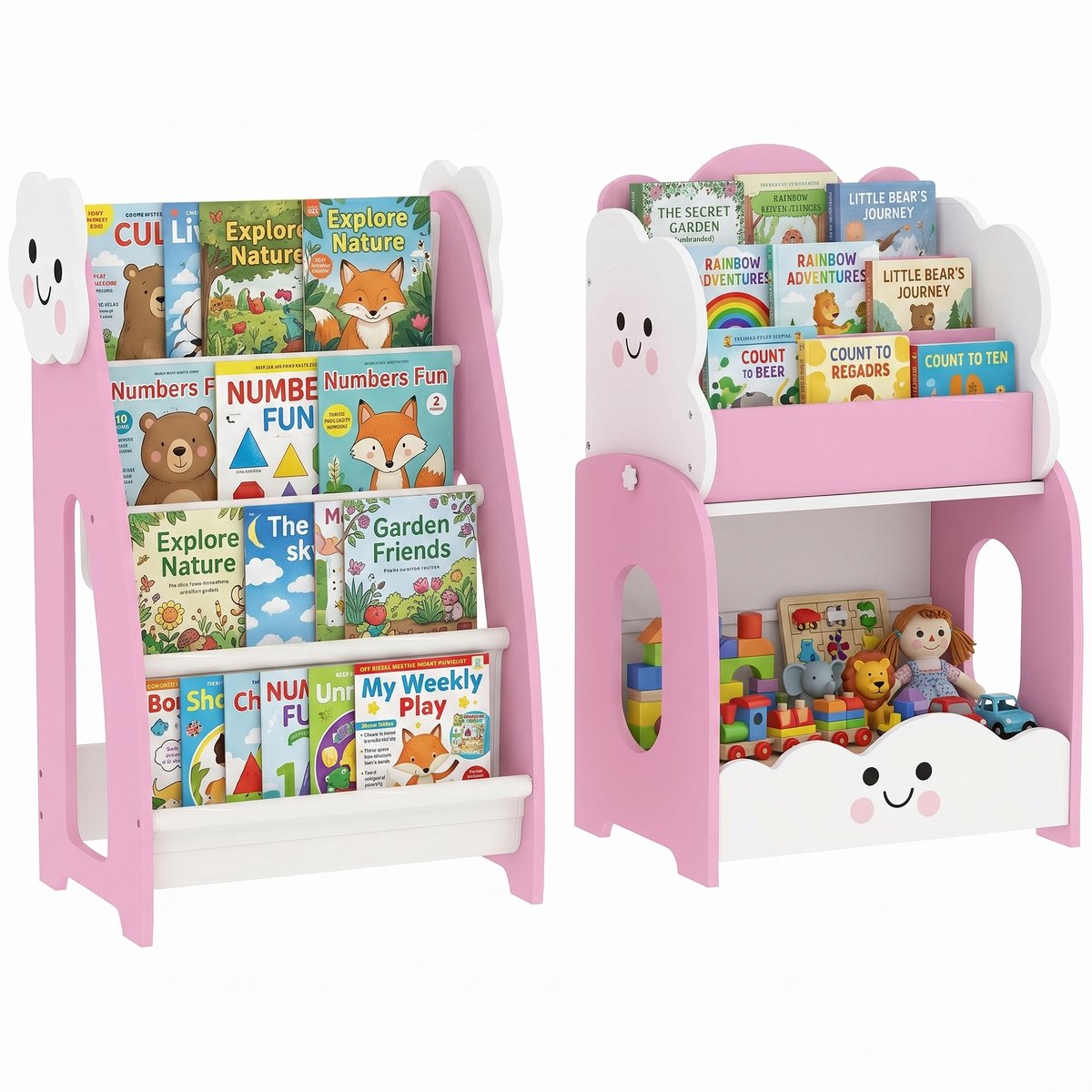 AIYAPLAY Kinder opbergrek-MDF-85,5L x 32B x 72H cm-Roze