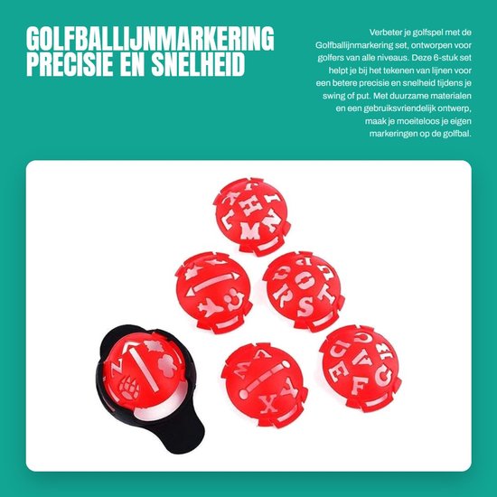Dailygoods - Golfballijnmarkering - Precisie en snelheid - Perfecte lijnen - 6-stuk set - Golfbalmarkeringgereedschap - Geschikt voor golfers van alle van Dailygoods — afbeelding 4
