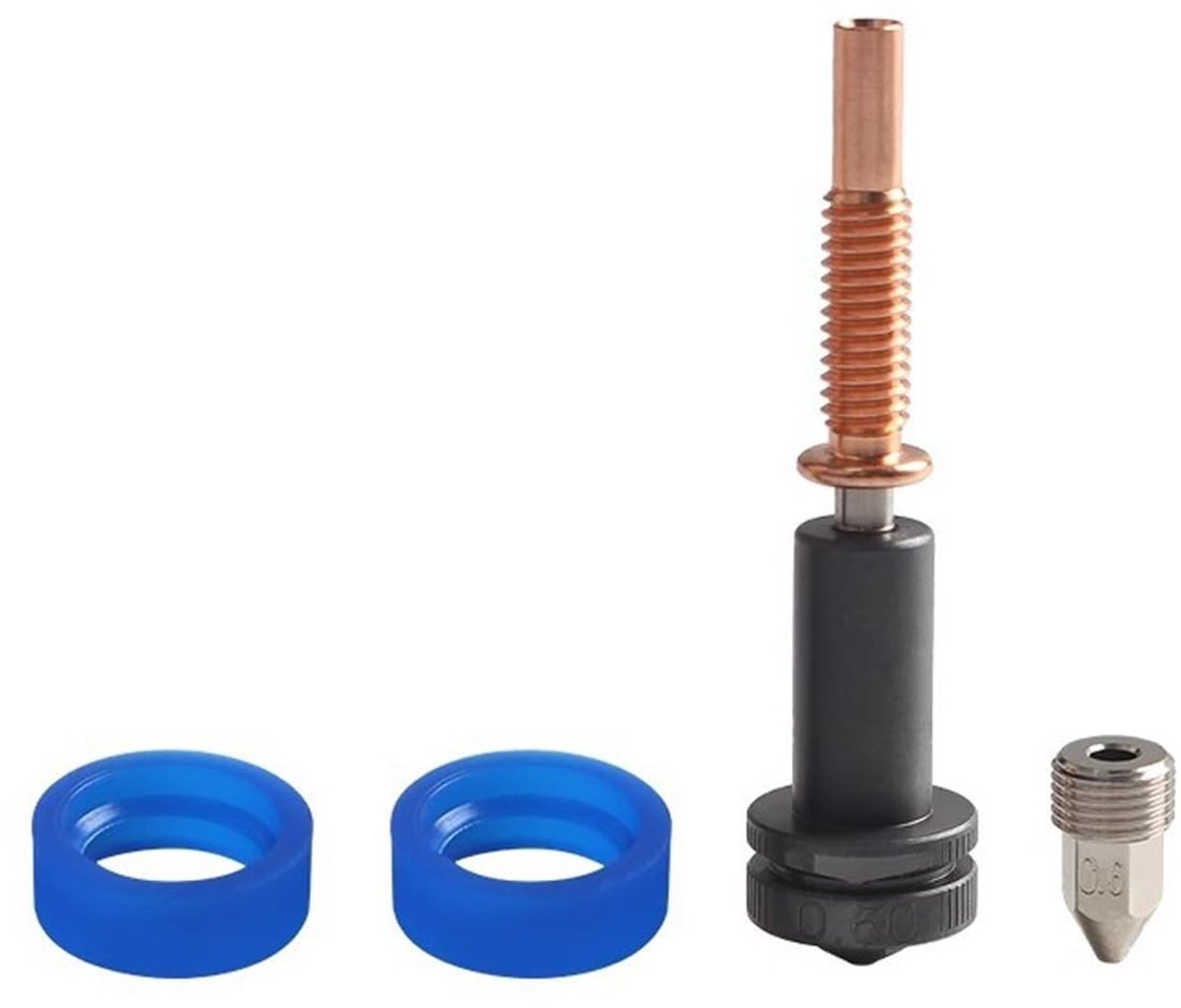 Dailygoods- Nozzle Hoge Doorstroming 0,6 mm - Gehard Staal/Titanium TC4/Koper - Hittebestendig - Snelwissel - DLC Armor Technologie - Vermindert Wrijving - 3D-printer Nozzle