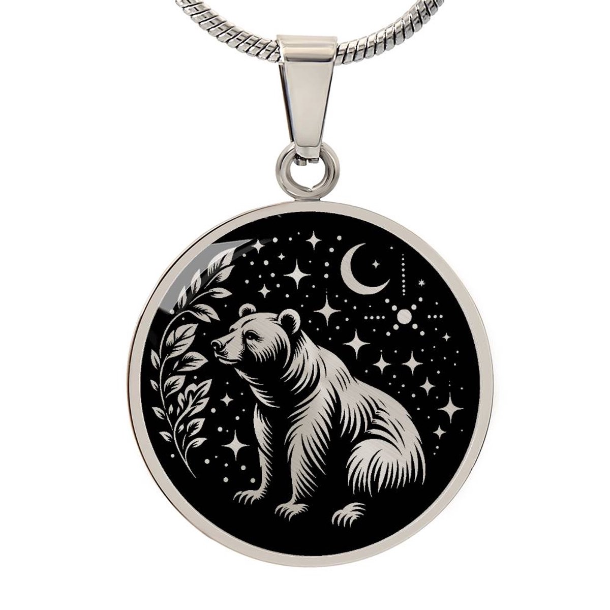 Symbolic Gifts - Beren Ketting Zilver Kleurig Waterproof Spirit Bear Hanger - Premium Stainless Steel - Sieraad Cadeau - Verstelbaar 45 - 56 cm
