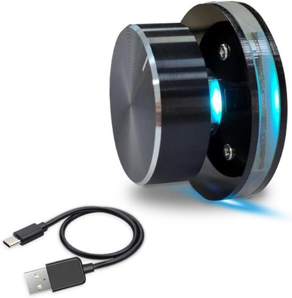 USB Volumeregelaar - Externe Media Controller - Computer Volume Instellen - Directe Systeemregeling - Type C Interface - Zwart