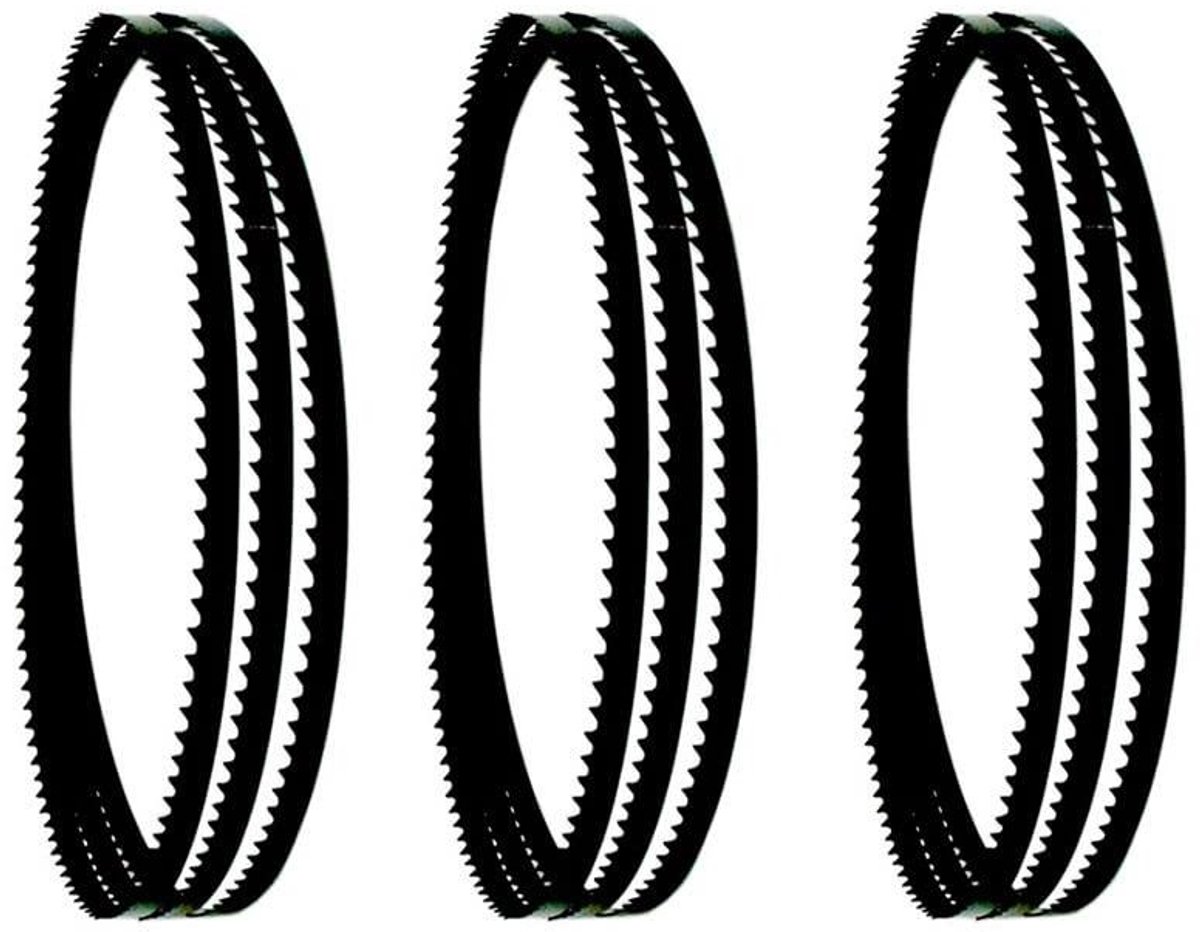 Lintzaagblad Set - Bandzaagblad 3-delig - Hout Bewerken - SK5 Koolstofveerstaal - 1400 mm x 12 mm - Zilverkleurig