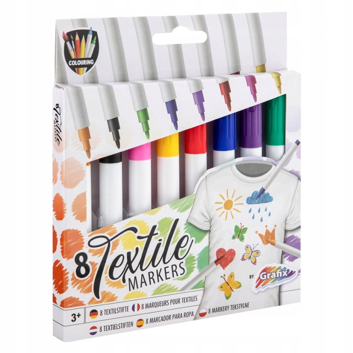 Textielmarkers, 8st.