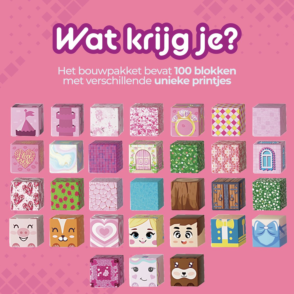 Bunobi® Magnetisch Speelgoed Prinses Kasteel – Magnetic Cubes 100 Stuks – Magnetische Bouwstenen - Magnetische Blokken – Montessori Speelgoed – Magneten Speelgoed — cadeau in Spellen & Speelgoed - foto 2