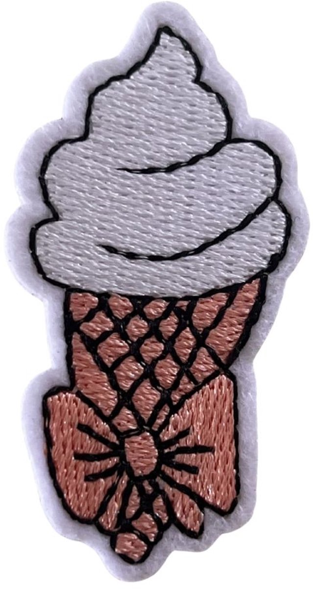 Ijsje met vanille strijk embleem - patch - patches - stof & strijk applicatie
