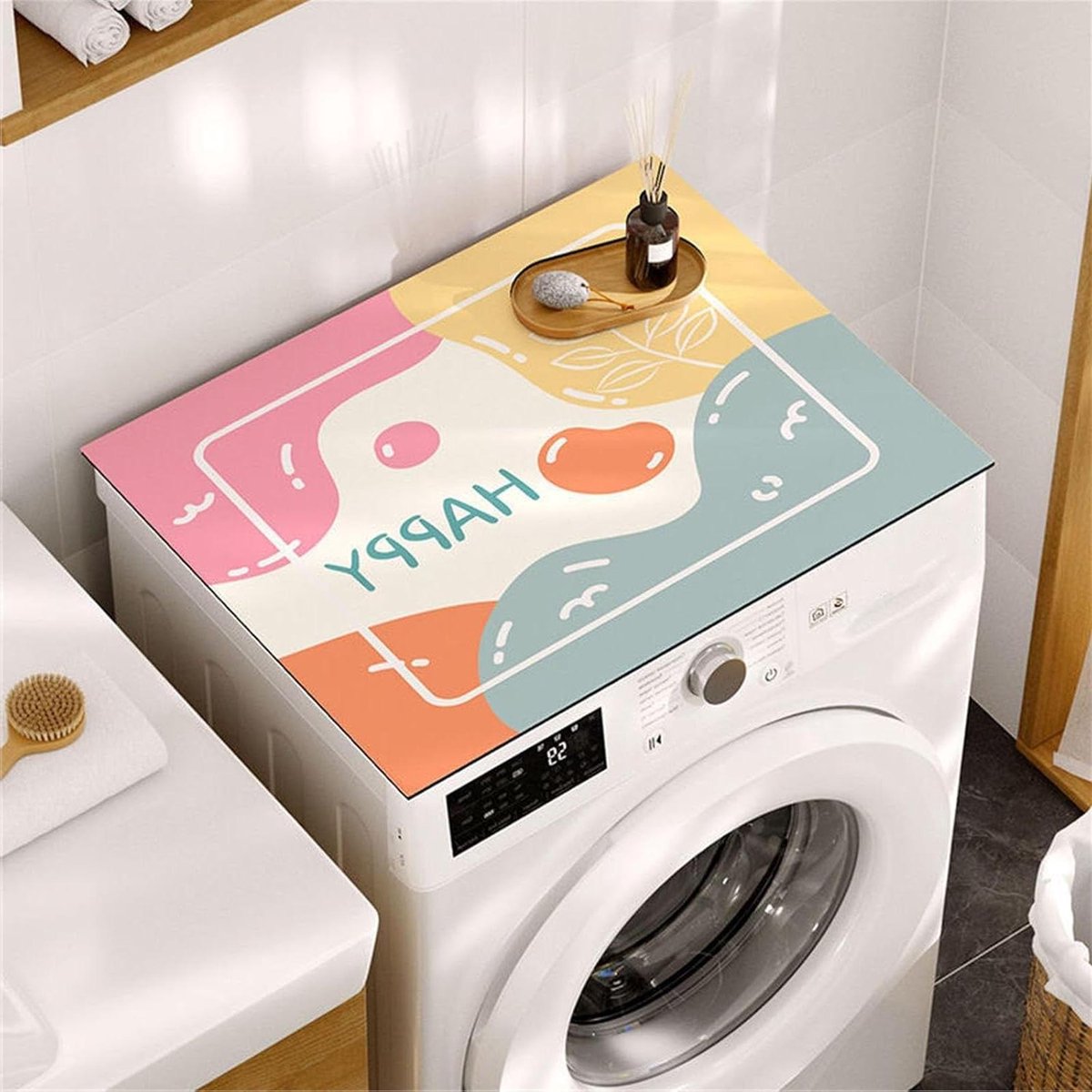 Wasmachine Drogerhoes Apparaatmat Beschermer Apparaten Beschermen Antislip Rubberen Basis 50x60cm Gedrukt