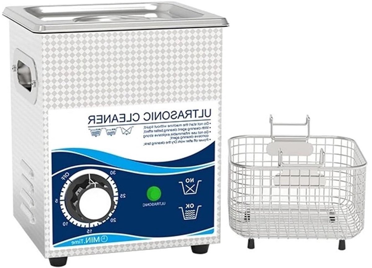 Ultrasoon Reiniger - Schoonmaakapparaat - Diepe Reiniging - Mechanische Knop - 2L Tank - Zilver