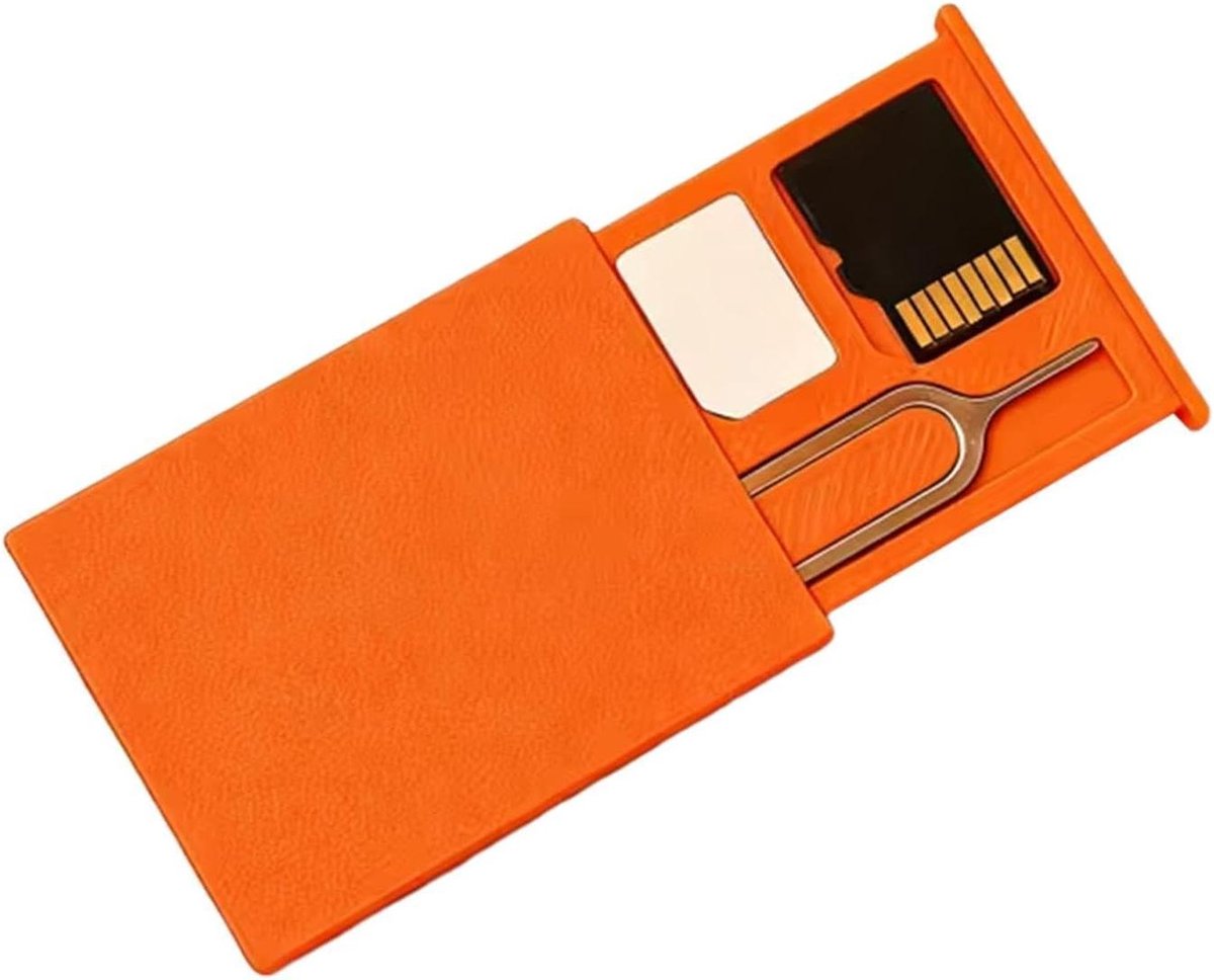 Geheugenkaart Opbergkoffer - Opslag Houder - Digitale Veiligheid - Stofvrij Ontwerp - Compact Formaat - Oranje
