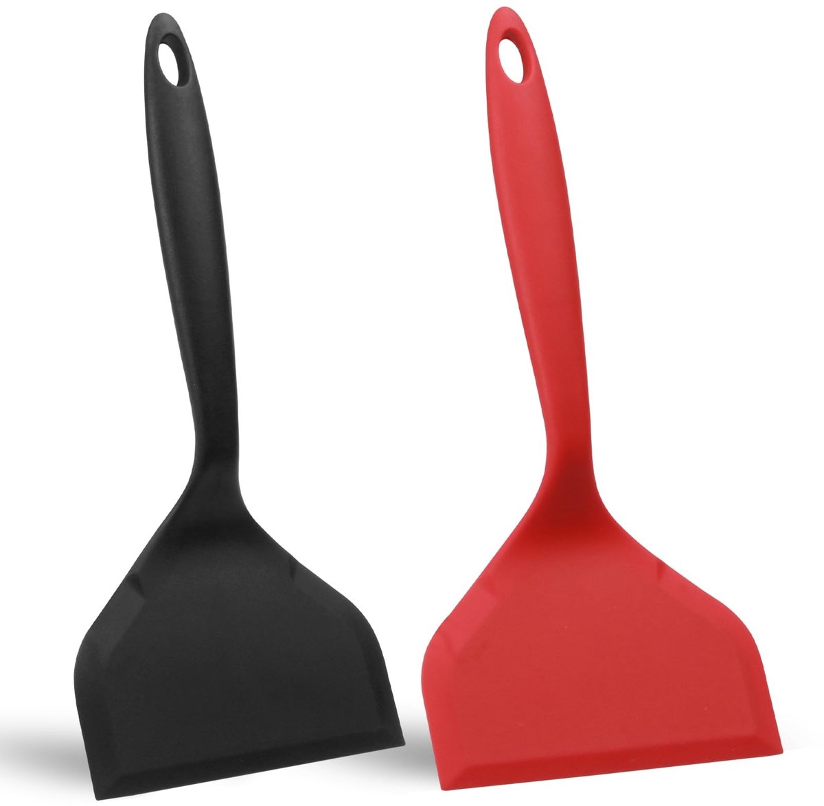 Dailygoods- Siliconen Spatel - Hittebestendig - Antiaanbaklaag - Ergonomische Handgreep - Vaatwasserbestendig - 2 Stuks 25,5 x 12 cm - Pannenwender