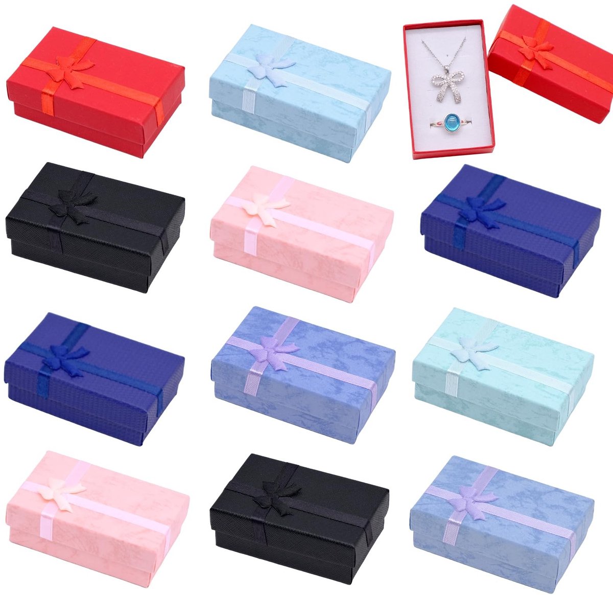 Dailygoods- Geschenkdoos Dikker & Duurzamer - Kartonnen Verpakkingsdozen - Sieraden Dozen - 24 Stuks - 5 x 8 cm - Zachte Binnenvoering - Sieradendoos