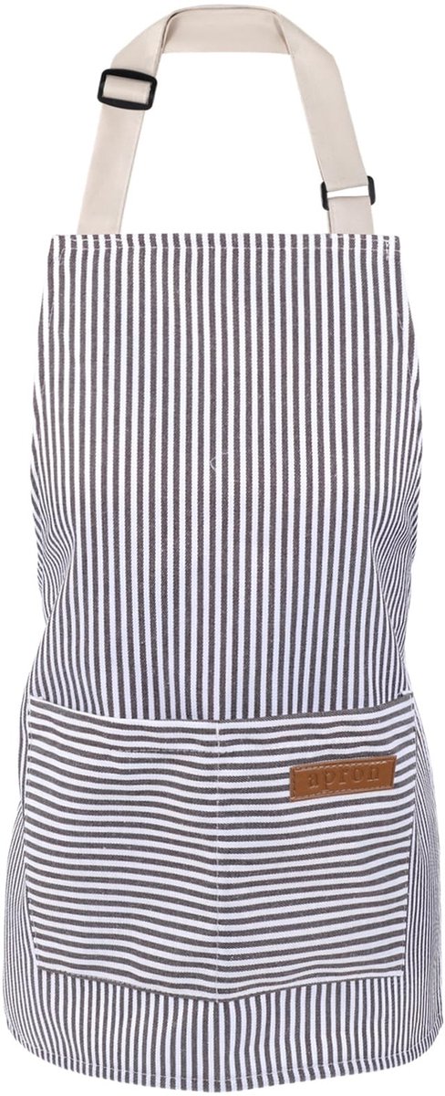 Dailygoods- Kinderschort verstelbaar - Tuinschort met 2 zakken - Kookschort voor 4-10 jaar - Voor jongens/meisjes - Materiaal polyester-katoen - Afmetingen 50 x 45 cm