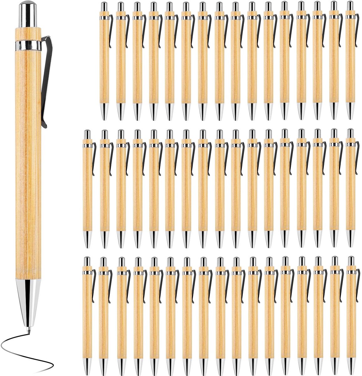 Dailygoods- Balpen Gepersonaliseerd - Houten Balpen - Milieuvriendelijk - Hoogwaardige Vullingen - Zwarte Navulkleur - 14 cm Schrijfprestaties - Schrijfgerei