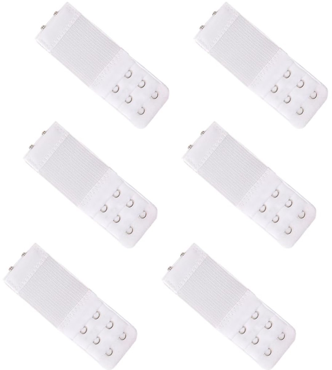 Dailygoods- Beha-verlenging 6 stuks - Zacht/Comfortabel - Elastisch - Roestvrijstalen Haken - 3 Rijen/2 Haken - Ademend Katoen - Bh-extender