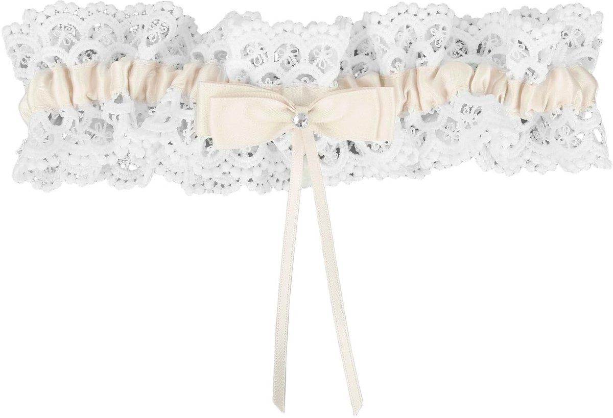 Dailygoods- Bruidskousenband Elegant - Kanten Kousenband - Rekbare Kousenband - Bruiloftsaccessoires - Romantische Touch - Lichtgewicht Pasvorm