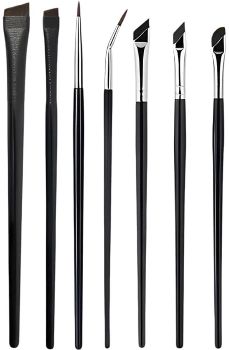 Dailygoods- Oogmake-upkwasten 7-delig - Eyelinerkwasten - Wenkbrauwkwasten - Fijne Kwasten - Professionele Make-up - Diverse Stijlen