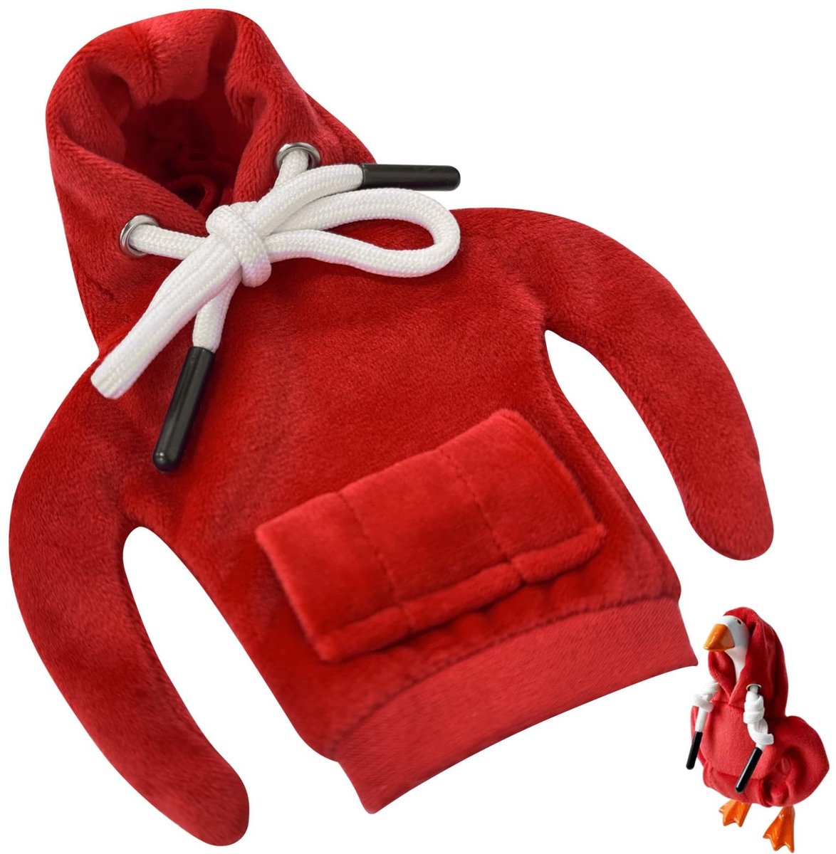 Dailygoods- Bureau Decoratie - Goose Gear Rode Hoodie - Katoenen Kleding - Tafeldecoratie - Schattige Houder - Geschikt voor Ganzen tot 18 cm