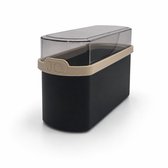 JQ Liv Cracker Bewaardoos zwart/beige met donker transparante deksel! - 100% luchtdicht - Altijd verse crackers! - Knackebrod