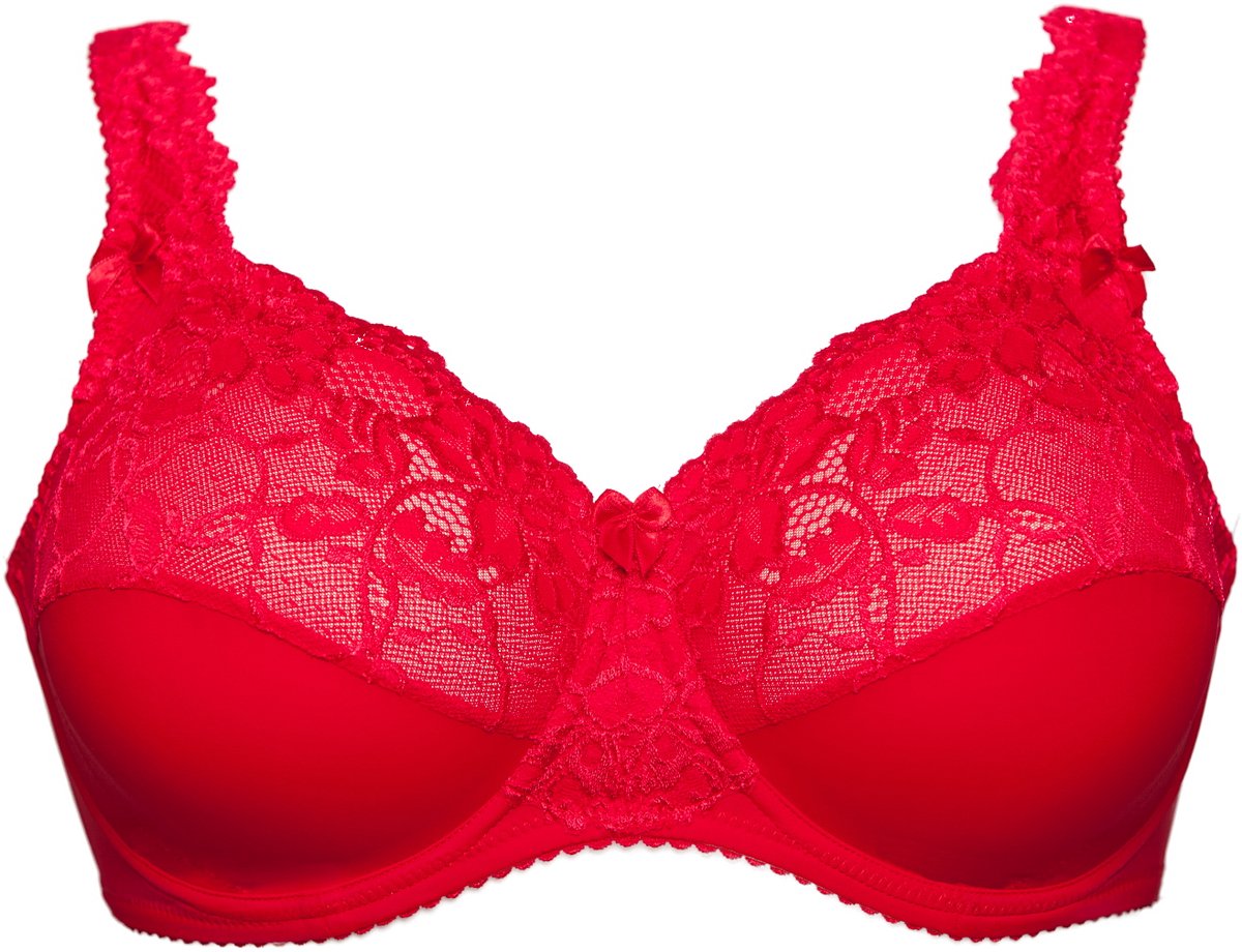 Plaisir Beate beugel BH rood 110H-grote maten met draagcomfort